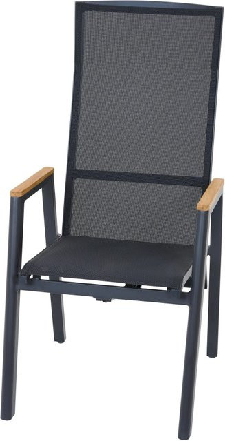 Siena Garden Dining Sessel Move Bologna in Schwarz mit Rope Geflecht und Teakholz, B/T/H: 75,5 x 56,5 x 113,5 cm - Bild 1
