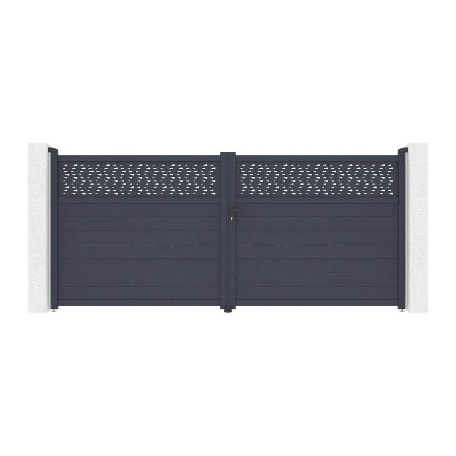 Vente-unique Aluminium Flügeltor Bazio in Anthrazitgrau, Breite: 392 cm - Bild 2