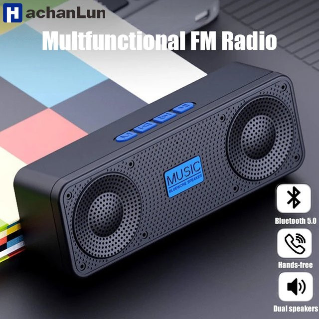 HACHANLUN S18 Bluetooth Wireless Smart Lautsprecher mit Subwoofer für Handy und Computer in Schwarz oder Rot - Bild 1