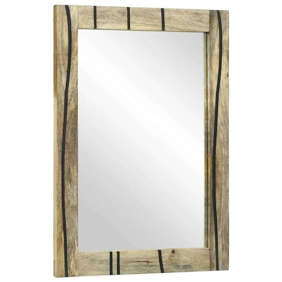 vidaXL Badezimmer Spiegel Modern in Braun, Rechteckig, B: 70 cm, H: 50 cm, T: 2,5 cm - Bild 2