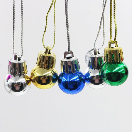 Bunte Weihnachtskugeln von RIBBON HOUSE, 24 Stück, Multicolor und Gold, Durchmesser: 2 cm