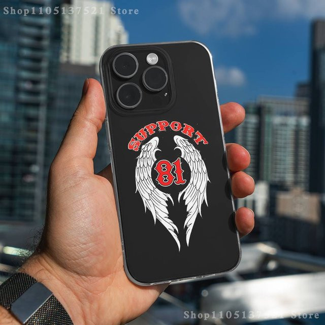 Hells Angels M-Motorrad 81 Handyhülle für iPhone 17 16 15 14 13 12 11 Pro Max Plus X XS XR SE 4E Mini Transparent Weiche Schutzhülle - Bild 1