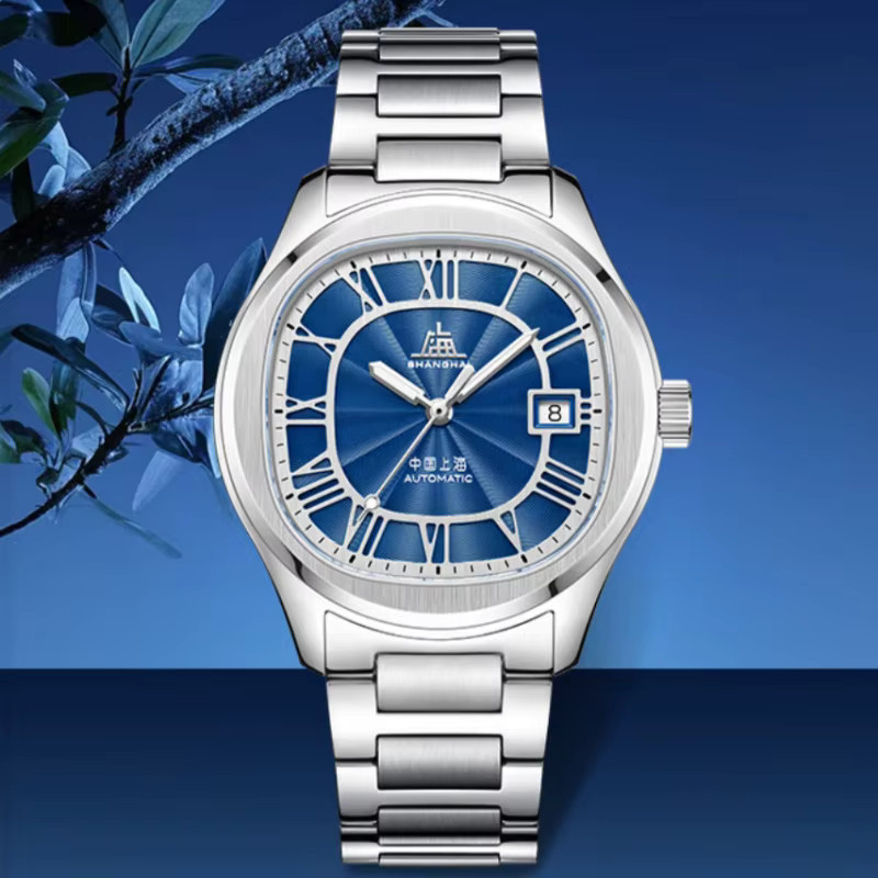 Shanghai Watch Armbanduhr Automatik, Edelstahl, 40 mm, Herren, Blau - Bild 1