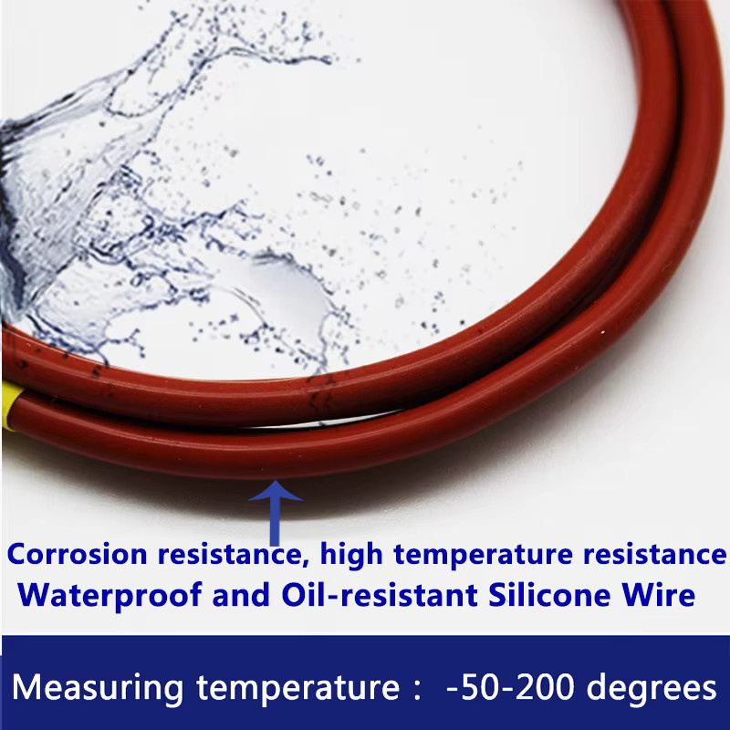 ZUIDID PT100 Tauchtemperatursensor mit zweidrahtigem Platin-Wärmewiderstand und Siliziumkabelschutz zur Temperaturmessung - Bild 3