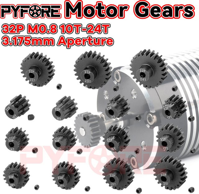 PYFORE Motorgetriebe 32P 0,8M 3,175mm Blende 10T - 24T, Zubehör - Bild 1