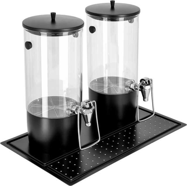 VEGA Saftspender Hampton doppelt, GN 1/1, Schwarz, 8 l, inkl. 4x Kühlakku, B: 32,5 cm, T: 53 cm, H: 42 cm - Bild 1