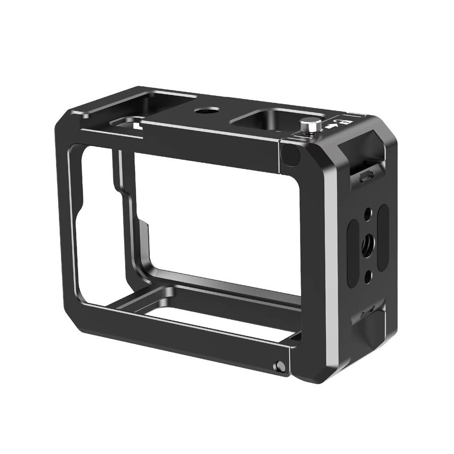 DJI Schnellverschluss-Metallkäfig für DJI OSMO ACTION 5, 4 und 3 in Schwarz mit Mikrofon-Kaltschuh, Fülllichthalterung und Erweiterungshalterung - Bild 2