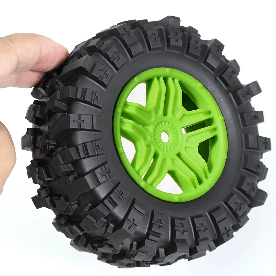 RS 1/10 Sechskant-RC-Räder und Reifen, Grün, Gummi - Bild 2