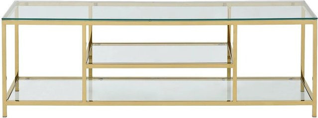 Pascal Morabito TV-Board Rimali aus Sicherheitsglas und Edelstahl in Transparent und Gold, Breite: 160 cm - Bild 1