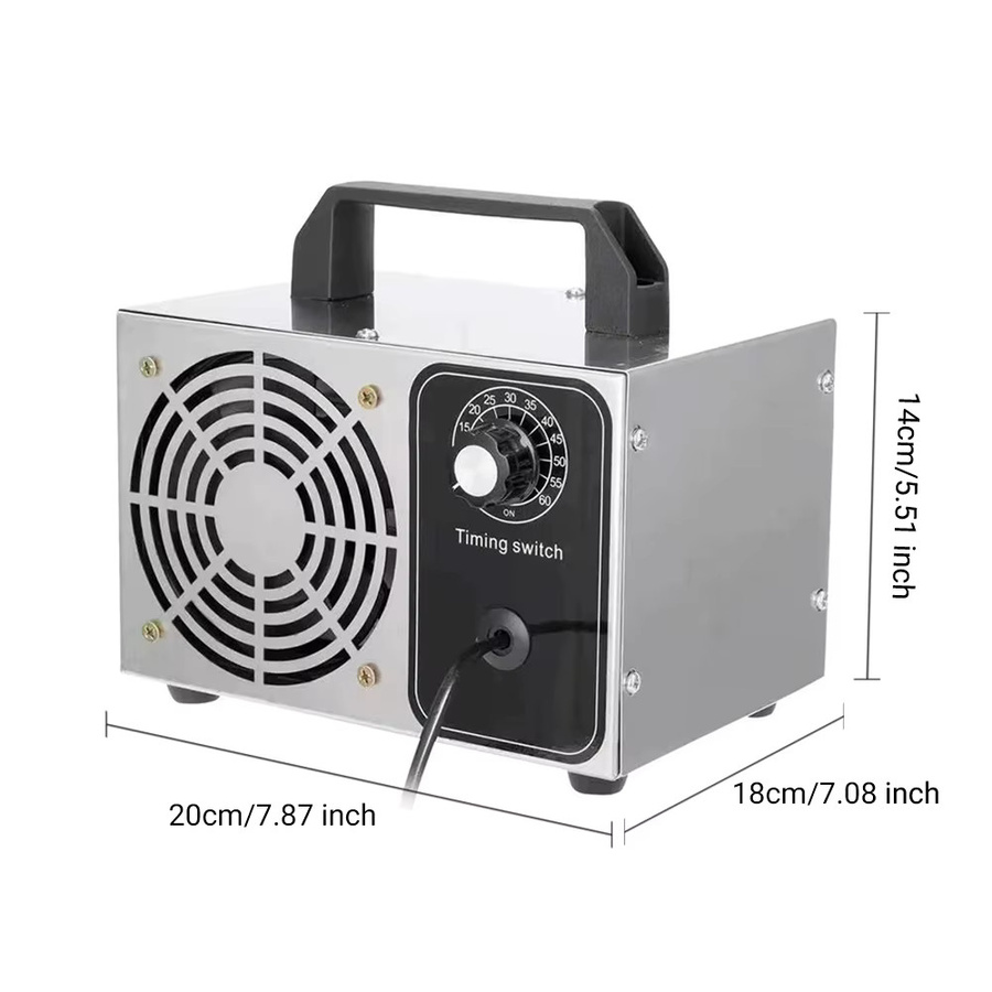 Podofo Ozongenerator Luftreiniger in Silber aus Metall mit 60 g/h zur Entfernung von Formaldehyd, Gerüchen und Rauch für Zuhause, Auto, Büro und Industrie - Bild 4