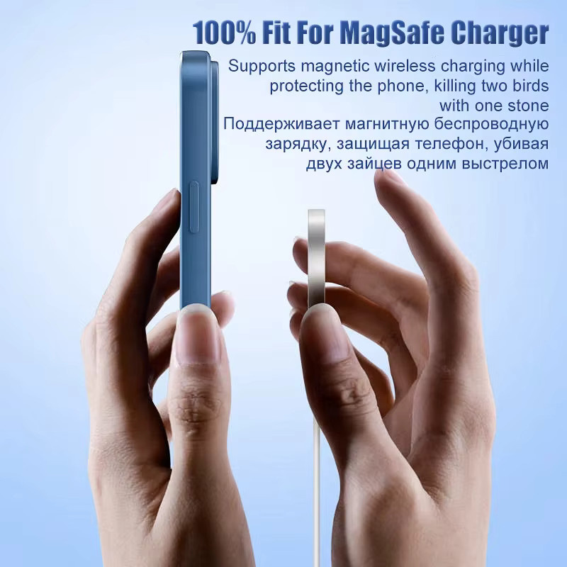 FUKABO MagSafe Flüssigsilikon Schutzhülle für iPhone 11 bis 16 Pro Max Plus in Blau - Bild 2