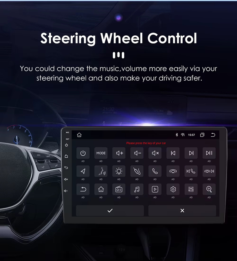 OSSURET 8 Zoll Android Auto Multimedia Radio Stereo für VW Golf 5 Polo Passat B6 CC Touran Scirocco Caddy Jetta sowie Skoda und Seat, Schwarz - Bild 4