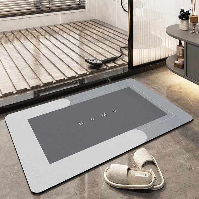 Saugfähige und schnell trocknende Badezimmer Matte von DZL General Home Appliances in Lichtgrau, B/B: 50 x 80 cm - Bild 1