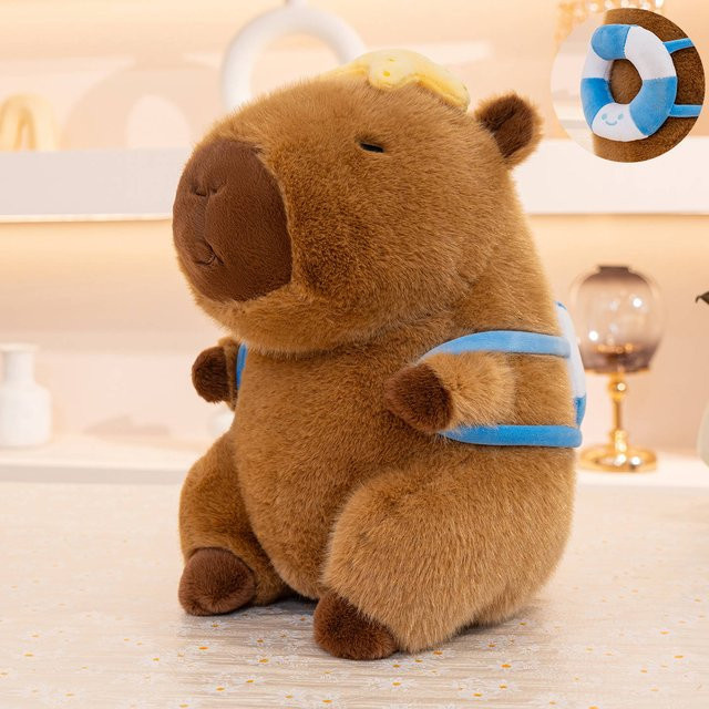 Linyi toy Capybara Sportserie Plüschtier, Taucheranzug, Skateboarden, Fußball, 30cm - Bild 1