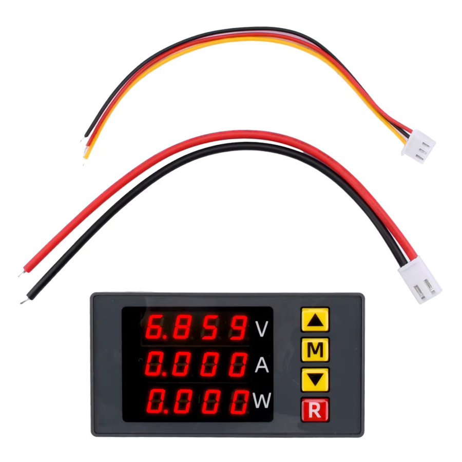 Gaqqee BM730 Digitales Voltmeter Amperemeter Wattmeter Energiemessgerät 0-100V 10A 1000W in Rot und Schwarz - Bild 2