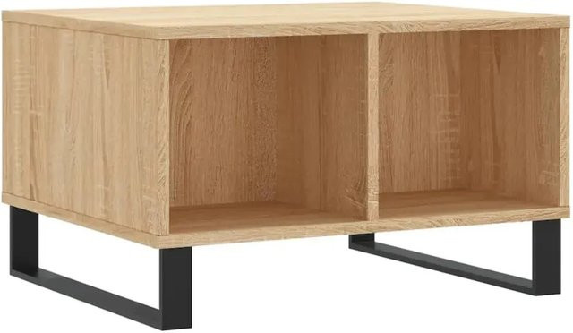 vidaXL Couchtisch modern in Sonoma-Eiche und Braun aus Holzwerkstoff und Metall, B/T/H: 60 x 50 x 36,5 cm - Bild 1