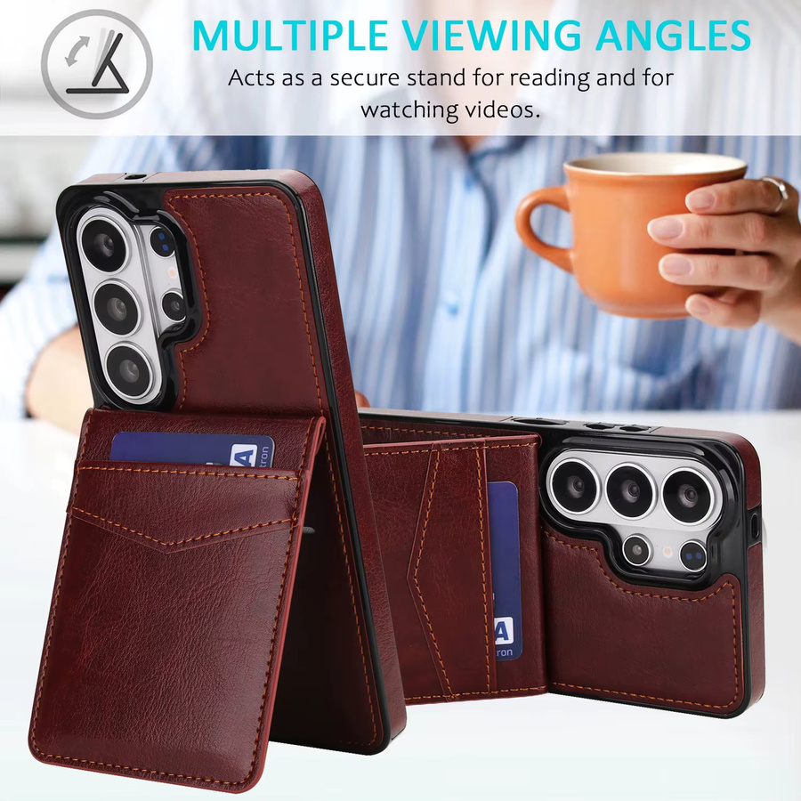Leder-Brieftaschenhülle von szHAIyu für Samsung Galaxy S23 S24 S25 S26 Ultra Plus A57 A37 A56 A36 A26 A16 A55 mit Kartenhalter und Standfunktion in Grün oder Braun - Bild 6