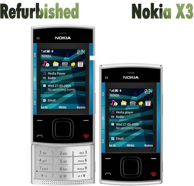 Nokia X3-00 Refurbished Slider-Mobiltelefon in Rot, entsperrt mit 1 SIM-Karte, Akku und Ladegerät - Bild 1
