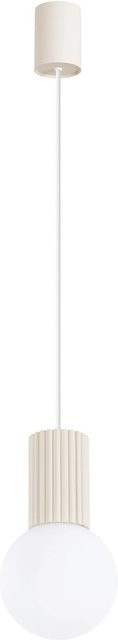 Licht-Erlebnisse Hängeleuchte Beige aus Glas und Aluminium mit Kugelschirm für G9 Fassung Durchmesser: 12 cm - Bild 1