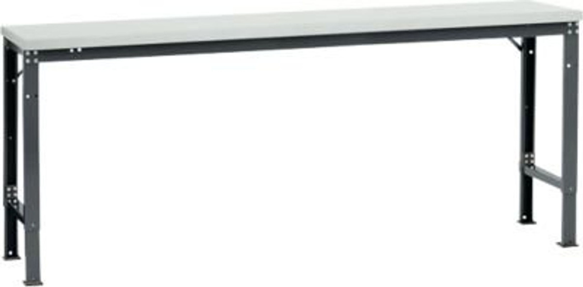 Manuflex Arbeits-Grundtisch UNIVERSAL Spezial mit Kunststoffplatte, Anthrazit und Grau, höhenverstellbar, B/T/H: 200 x 80 x 72,2-102,2 cm - Bild 2