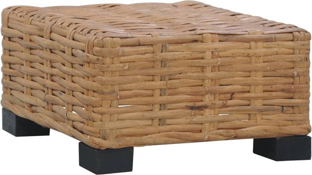 Yiwydaa Couchtisch aus Mango-Holz und Naturrattan in Boho-Design, B/T/H: 47 x 47 x 28 cm - Bild 1