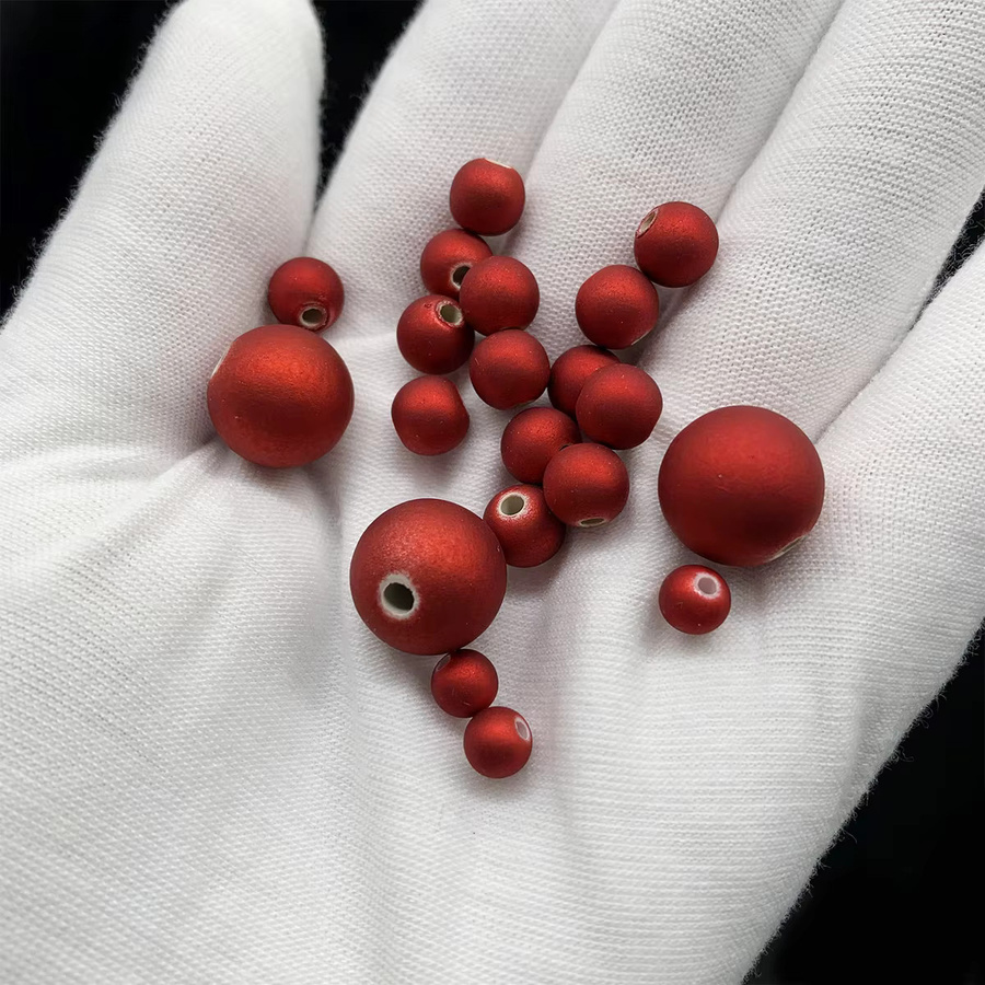 JHNBY Acrylperlen, matte rote, rund, 6/8/10/14 mm, Unisex - Bild 5