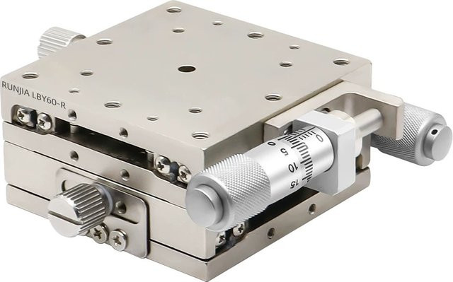 Manueller XY-Achsen-Präzisionsschiebetisch aus Edelstahl in Silber - Bild 1
