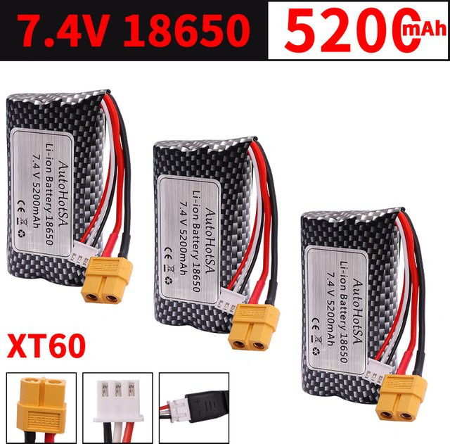 jiaojiren 18650 5200 mAh 2S Li-Ion batterie 7,4 V XT60, 1/16 RC tank spielzeug teile, CE-gekennzeichnet - Bild 1