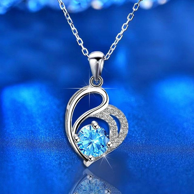 Halskette Herz, 925 Silber, Zirkonia, Damen - Bild 1