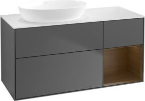 V&B Waschtischunterschrank Finion in Weiß und Anthrazit, Breite: 120 cm, Tiefe: 50,1 cm, Höhe: 50,1 cm - Bild 1