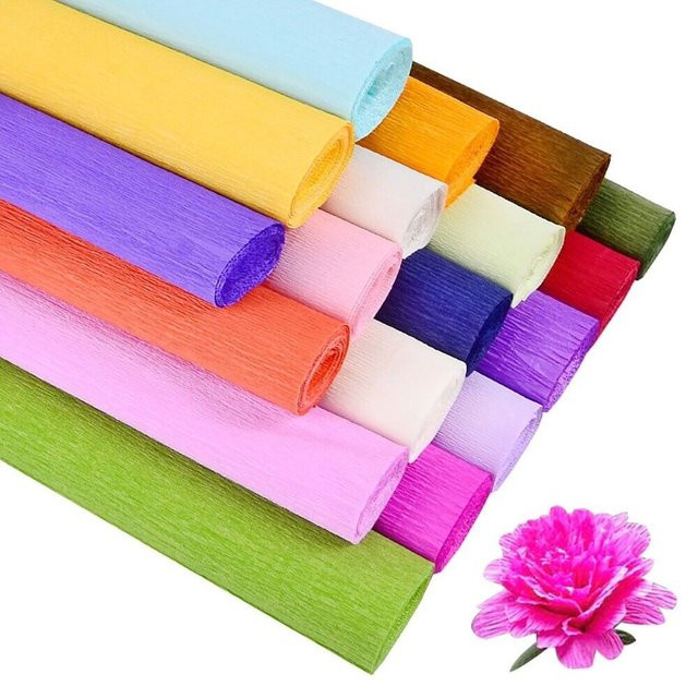 Mehrfarbiges Krepppapier als verdicktes Verpackungsmaterial für DIY Blumensträuße und handgefertigte Geschenke - Bild 1