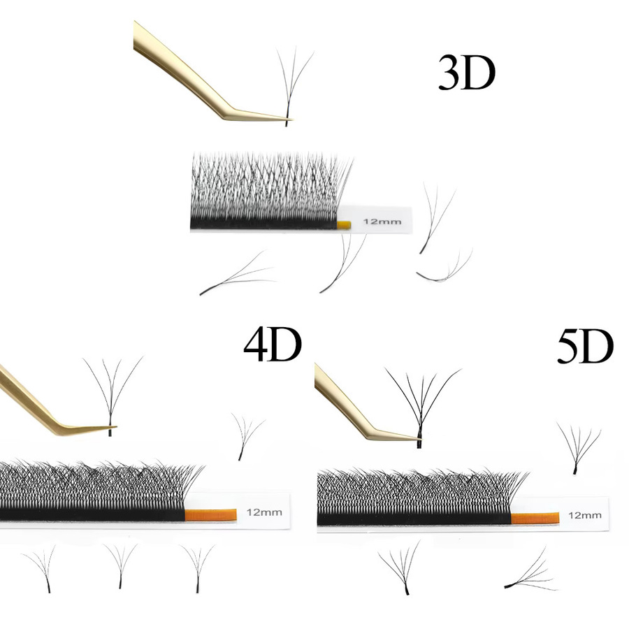 Nagaraku Lashtalk W-Form Fächer-Wimpernverlängerungen, 3D Black, Natürlich - Bild 2