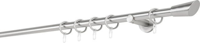 Mydeco Maß-Gardinenstange mit Endstück aus Edelstahl in Silber, Durchmesser: 2 cm, Länge: 310 cm - Bild 1