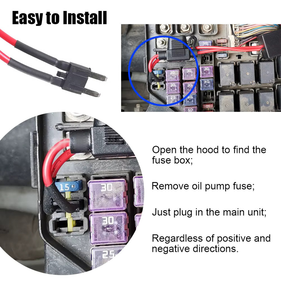 Gasline RFID Drahtlose Anti-Diebstahl Wegfahrsperre für Auto und Motorrad, 12V, Schwarz - Bild 4