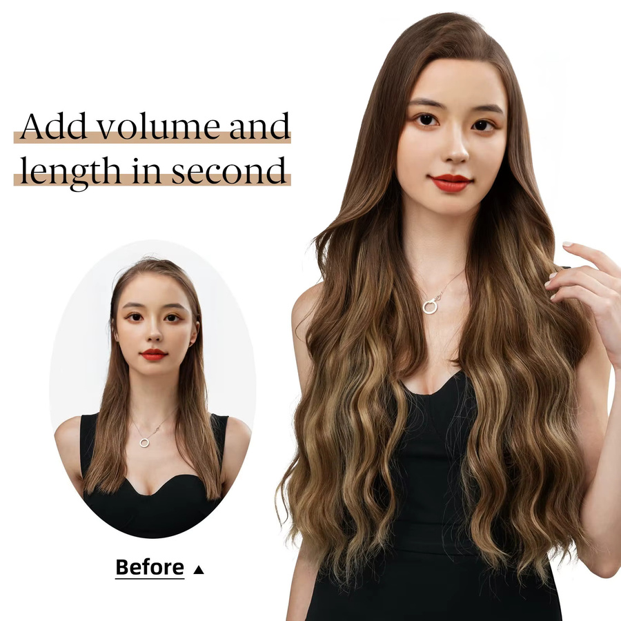 Sarla Haarverlängerung Synthetische Welle, Ombre Blond, Clip-In - Bild 6