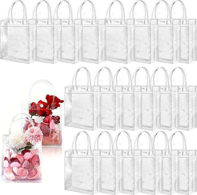 20 Stück transparente Geschenktüten aus Kunststoff für Hochzeiten, Valentinstag und besondere Anlässe - Bild 1