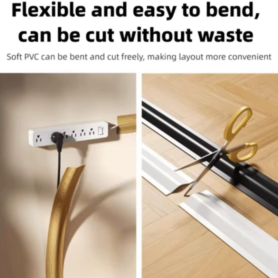 Flexible Kabelabdeckung aus PVC für den Boden in Schwarz zum Kabelschutz und Kabelmanagement - Bild 4