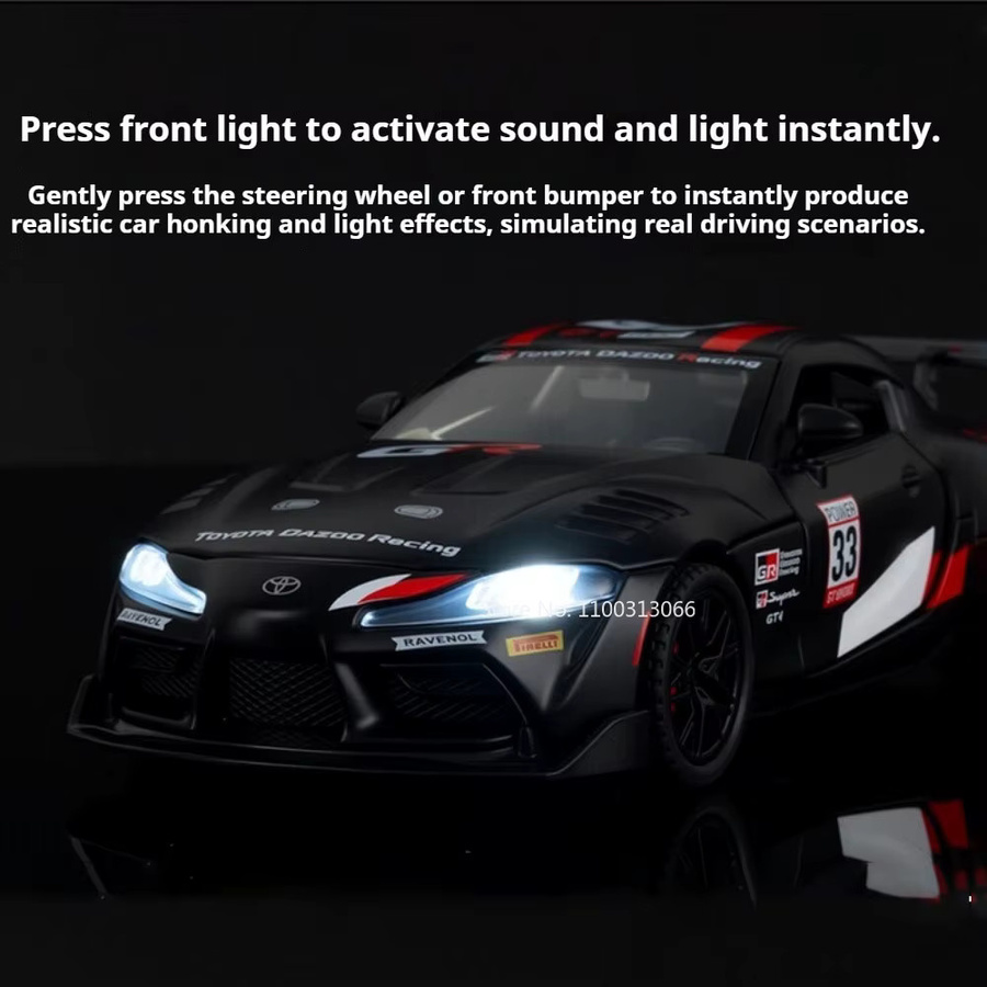 MAKEDA Supra GT4 GR86 Miniaturmodell, 1:32, mit Licht und Sound, Grau - Bild 3