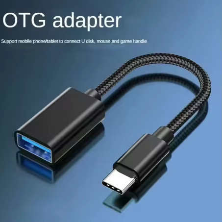 OTG USB-C auf USB-A Adapterkabel in Schwarz für Macbook, Huawei, Xiaomi und Realme - Bild 2