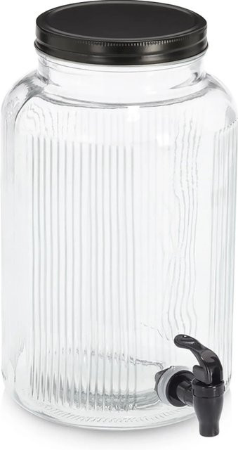 Zeller Getränkespender aus Glas und Metall in Transparent-Schwarz - Bild 1