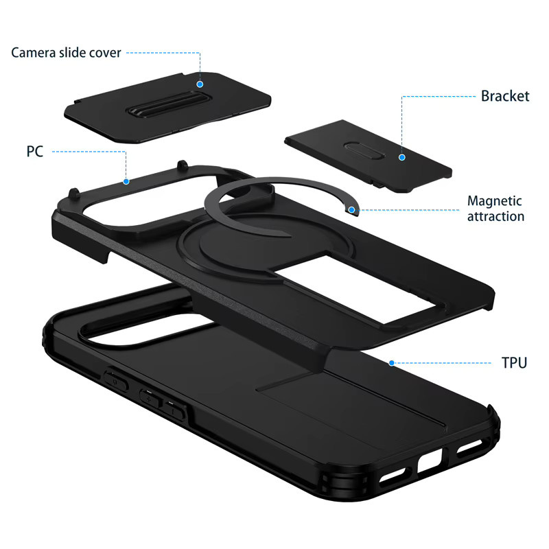 MagSafe Wireless Charging Case für Google Pixel 10, 9 Pro XL, 10 Pro, 9A und 10 5G mit Kamera-Schutz und Kickstand in Schwarz und Grün - Bild 5
