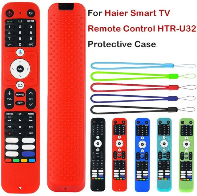 Silikon-Schutzhülle mit Trageband für Haier Smart TV-Fernbedienung HTR-U32 in Blau, stoßfeste Softshell-Hülle - Bild 1