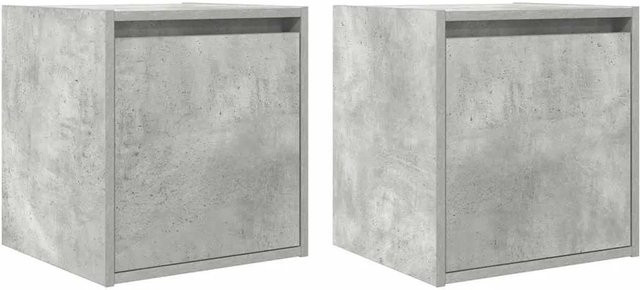 vidaXL Wand-Nachttische 2er-Set, Betongrau, B/T/H: 38 x 34 x 40 cm - Bild 1