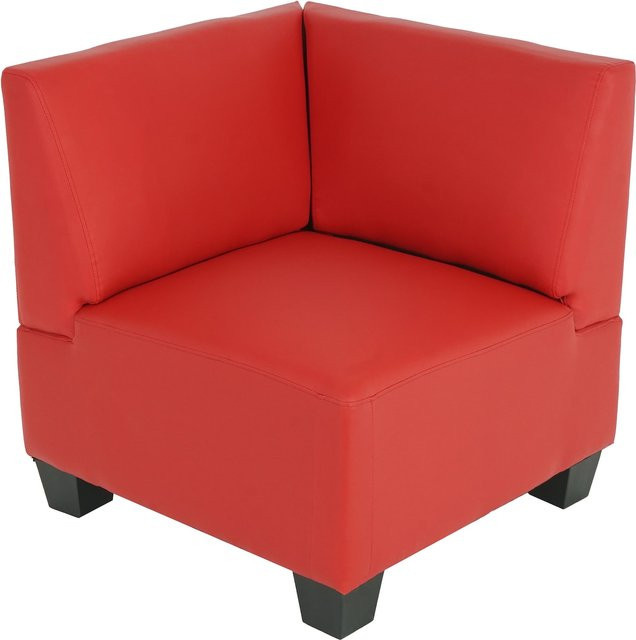 MCW Modular Eckteil Moncalieri Lounge-Stil aus Kunstleder in Rot, B/T/H: 76 x 70 x 72 cm - Bild 1