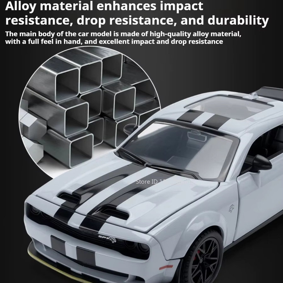 MAKEDA Hellcat Viper Supercar Spielzeugmodell, 1:32, Metall, mit Licht und Sound - Bild 2