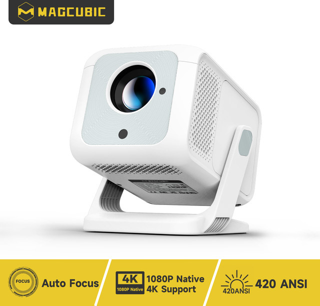 Magcubic HY310X Mini-Projektor in Weiß mit Full HD 1080P, 4K Unterstützung, 420 ANSI Lumen und Android 11 mit Autofokus und Keystone-Korrektur - Bild 1