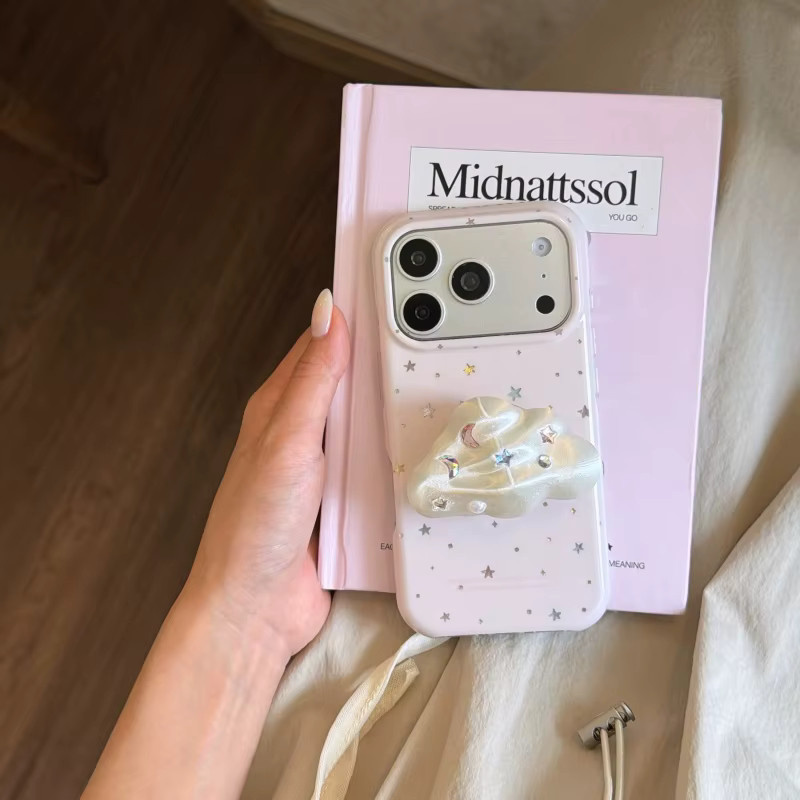 FCLOVERS Handyhülle für iPhone 17 16 15 14 13 Pro Max mit rosa Diamant-Sternenwolken und magnetischer Halterung - Bild 2