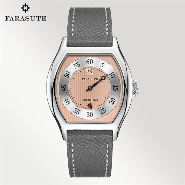 FARASUTE Armbanduhr, Automatik, Tonneau, Roségold, Leder, Herren - Bild 1