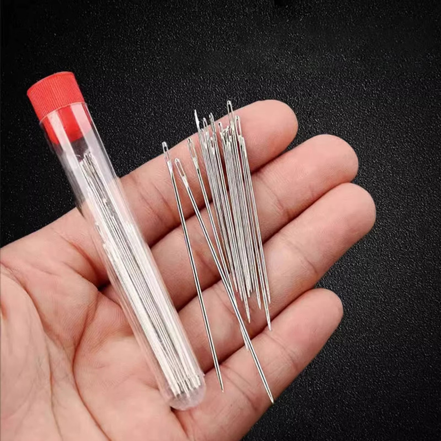Nähwerkzeug Set mit Big Eye Nadeln aus Stahl in Silber für Reparaturen und Anfänger, 31 bis 37 Teile pro Set - Bild 2