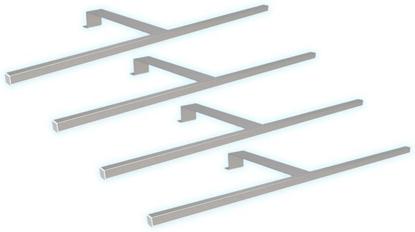 kalb LED Aufbauleuchten 4er Set Silbergrau, Schrankbeleuchtung aus Aluminium, Neutralweiß